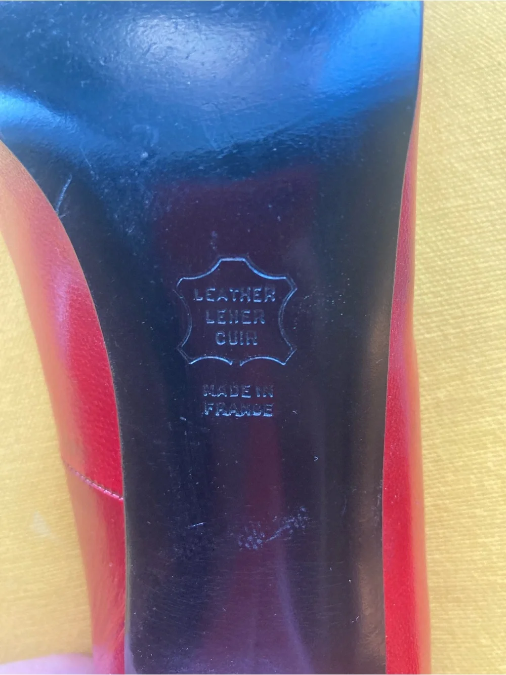 Vintage Charles Jourdan Paris Red Leather Pointed-Toe Pumps, 5.5B Made in France